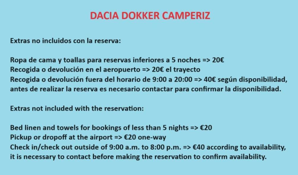 Dacia Dokker Camperiz Hotel PMI Buitenkant foto